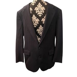 Ralph Lauren Blazer Polo Club University Navy Wool Pinstripe Vintage  Size 44
